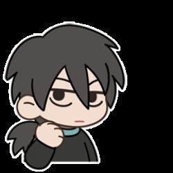  1boy animated animated_gif black_hair chibi chibi_only chinese_text commentary english_commentary jia_(the_legend_of_luoxiaohei) long_sleeves looking_at_viewer lowres male_focus official_art open_mouth ponytail simple_background simplified_chinese_text solo speech_bubble sticker_(medium) the_legend_of_luo_xiaohei translated white_background 
