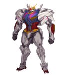  angelindie clenched_hands gundam gundam_aerial gundam_suisei_no_majo highres mecha mobile_suit no_humans orange_eyes robot science_fiction solo standing v-fin white_background 