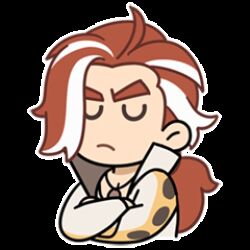 1boy animated animated_gif chibi chibi_only chinese_clothes chinian closed_eyes commentary crossed_arms english_commentary jewelry lowres male_focus multicolored_hair necklace official_art pectoral_cleavage pectorals ponytail red_hair simple_background solo sticker_(medium) streaked_hair the_legend_of_luo_xiaohei two-tone_hair whipping_hair white_background white_hair 