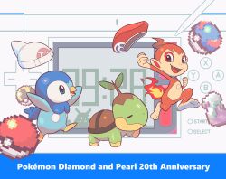  akiwashi beak bird chimchar closed_mouth fang fiery_tail fire flame-tipped_tail great_ball handheld_game_console hat highres leaf monkey nintendo_ds no_humans open_mouth penguin pikachu piplup poke_ball poke_ball_(basic) pokemon pokemon_(creature) pokemon_diamond/pearl/platinum pokemon_focus pokemon_platinum potion_(pokemon) smile starter_pokemon_trio stylus tail turtle turtwig ultra_ball 