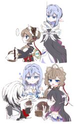  ... 4girls anastasya_feodorovna_snezhnaya arlecchino_(genshin_impact) arm_strap bare_shoulders basket black_choker black_dress black_gloves black_hair black_hairband black_sleeves blue_dress blue_eyes blue_gem blue_hair blue_robe blunt_bangs bow braid braided_bun breasts brown_hair cake cake_slice chocolate_cake choker circlet closed_eyes closed_mouth columbina_(genshin_impact) cookie cup detached_sleeves dress eating elbow_gloves empty_eyes eye_mask eyelashes feathered_wings food frilled_choker frilled_hairband frills from_behind from_side fur-trimmed_dress fur-trimmed_robe fur_trim gem genshin_impact gloves gradient_hair hair_bun hair_ornament hair_over_one_eye hairband hand_up head_wings highres holding holding_basket holding_cup holding_plate jacket kettle long_hair long_sleeves looking_afar looking_at_another low_ponytail mask medium_breasts missing_headwear multicolored_hair multiple_girls multiple_wings nemu_(nemu222_n) off-shoulder_dress off_shoulder open_mouth plate pointy_ears ponytail purple_hair robe royal_robe sandrone_(genshin_impact) short_hair_with_long_locks sidelocks simple_background smile snowflake_pupils speech_bubble spoken_ellipsis strapless strapless_dress sweatdrop symbol-shaped_pupils table tea_party teacup two-tone_dress two-tone_hair upper_body very_long_hair white_background white_bow white_dress white_gloves white_hair white_jacket white_mask wide_sleeves winding_key wings wrist_bow x_hair_ornament yellow_gem 