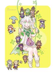  6+boys 6+girls ahoge alhaitham_(genshin_impact) animal_ear_hood animal_ears anklet anniversary aqua_dress aqua_eyes aqua_hair aqua_sleeves arm_cutout armlet armor arms_at_sides arms_behind_head asymmetrical_sidelocks bandeau black_bandeau black_bodysuit black_dress black_gloves black_hair black_hoodie black_horns black_pants black_shirt black_shrug blonde_hair bloomers blue_cape blue_hat blue_jingasa blue_kimono blue_skirt blue_trim blunt_bangs blunt_ends bodysuit border braid bright_pupils brown_hair brown_pants brown_scarf candace_(genshin_impact) cape cat_ear-shaped_hair center-flap_bangs chibi circlet clenched_hands closed_eyes clothing_cutout collei_(genshin_impact) colored_eyelashes colored_tips commentary_request compression_shirt cowlick cross-shaped_pupils crossed_arms cuilein-anbar_(genshin_impact) curtsey cyno_(genshin_impact) dark-skinned_female dark-skinned_male dark_skin dehya_(genshin_impact) detached_sleeves doll dori_(genshin_impact) dress fake_horns faruzan_(genshin_impact) feather_hair_ornament feathers fingerless_gloves fox_boy fox_ears fox_tail furisode gauntlets genshin_impact gladiator_sandals gloves gold gold_anklet gold_armlet gold_circlet gold_sandals green_cape green_eyes green_hair green_sleeves grey_hair hair_between_eyes hair_intakes hair_ornament hair_over_one_eye half_crown_braid hands_up harem_outfit hat heart heart_hair_ornament heterochromia holding holding_doll holding_polearm holding_weapon hood hood_up hoodie horns hystericmt japanese_clothes jewelry jingasa kaveh_(genshin_impact) kimono kneeling layla_(genshin_impact) leaf leaf_hair_ornament leg_warmers long_hair long_sidelocks long_skirt looking_at_another looking_at_viewer looking_to_the_side lotus_position low_twintails meditation medium_dress mehrak_(genshin_impact) mid-stride midriff multicolored_hair multiple_boys multiple_girls nahida_(genshin_impact) nilou_(genshin_impact) on_swing open_clothes open_hand open_kimono open_mouth pants pauldrons pink_hair pointy_ears polearm puffy_pants purple-tinted_eyewear purple_hair purple_hat purple_hood purple_pants purple_skirt purple_sleeves red_bandeau red_cape red_eyes red_hair ringlets sandals scaramouche_(genshin_impact) scarf sethos_(genshin_impact) shirt short_dress short_hair short_hair_with_long_locks short_sleeves shoulder_armor shoulder_peek shrug_(clothing) side_cape side_ponytail sidelocks single_gauntlet single_pauldron sitting sitting_on_head sitting_on_person skirt socks staff_of_the_scarlet_sands_(genshin_impact) stirrup_footwear streaked_hair swing symbol-shaped_pupils tail tighnari_(genshin_impact) tinted_eyewear toeless_legwear toes toga tsurime twintails usekh_collar veil violet_eyes wanderer_(genshin_impact) weapon white_bandeau white_bloomers white_border white_dress white_eyelashes white_hair white_kimono white_leg_warmers white_pupils white_shirt white_sleeves white_socks white_veil x_hair_ornament yellow_background yellow_eyes 