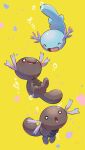  ^_^ absurdres blush bubble closed_eyes highres no_humans nullma o_o open_mouth paldean_wooper pokemon pokemon_(creature) simple_background wooper 