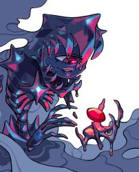  1girl blue_skin colored_skin cyclops discount-supervillain dripping eyelashes gem gem_(steven_universe) grin lips monster monster_girl one-eyed ruby_(steven_universe) sapphire_(steven_universe) sharp_teeth smile solo steven_universe teeth transparent_background 