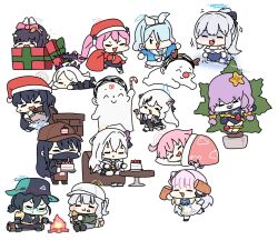  1boy 6+girls arona_(blue_archive) atsuko_(blue_archive) azusa_(blue_archive) chihiro_(blue_archive) christmas doodle_sensei_(blue_archive) hare_(blue_archive) hina_(blue_archive) hoshino_(blue_archive) kokona_(blue_archive) koyuki_(blue_archive) mika_(blue_archive) miyako_(blue_archive) miyu_(blue_archive) multiple_girls saori_(blue_archive) school_uniform sechi_(sechihyeo) sensei_(blue_archive) ui_(blue_archive) 
