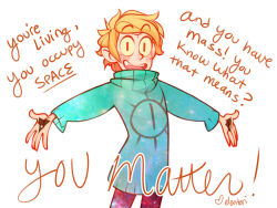  1boy bill_cipher blonde_hair blush commentary cowboy_shot elentori english_commentary facial_mark fang forehead_mark freckles galaxy_print gravity_falls heart long_sleeves male_focus personification pun short_hair slit_pupils smile solo sweater teeth turtleneck turtleneck_sweater 