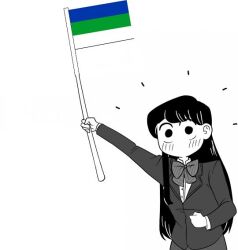 1girl komi-san_wa_komyushou_desu komi_republic komi_shouko long_hair pun solo