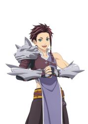  1boy armor artist_request baggy_pants belt black_gloves black_pants blue_eyes brown_belt brown_hair changpao chinese_clothes collarbone cowboy_shot elbow_gloves fingerless_gloves fist_in_hand game_asset gloves grey_armor hair_ornament law_(tales) leather_armor looking_at_viewer male_focus multicolored_hair official_art open_mouth pants pink_streaks purple_changpao shirt short_hair shoulder_armor simple_background sleeveless sleeveless_shirt smile solo standing streaked_hair tales_of_(series) tales_of_arise tales_of_asteria teeth third-party_source transparent_background upper_teeth_only vambraces white_trim 