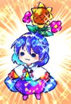  blue_hair boots cape multicolored_clothes multicolored_hairband patchwork_clothes pink_footwear pokemon pokemon_(game) pokemon_sv pote_(ptkan) rainbow_gradient short_hair sky_print tenkyuu_chimata terastal touhou violet_eyes zipper 