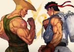 dog_tags guile headband ryu_(street_fighter) street_fighter