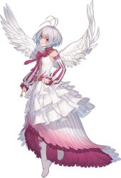  1girl antenna_hair artist_request bare_shoulders bird_girl bird_wings blonde_hair boots bow bowtie breasts closed_mouth colored_tips dress feathered_wings fitoria_(tate_no_yuusha_no_nariagari) full_body game_asset hand_up highres knee_boots long_dress long_sleeves looking_at_viewer multicolored_hair official_art pink_bow pink_bowtie pink_dress pink_eyes pink_sleeves pink_trim simple_background sleeveless sleeveless_dress small_breasts smile solo tate_no_yuusha_no_nariagari tate_no_yuusha_no_nariagari_rise transparent_background two-tone_dress two-tone_sleeves white_boots white_dress white_hair white_sleeves white_wings wings 