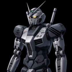  commentary_request earth_federation earth_federation_space_forces g-3_gundam glowing glowing_eyes gundam gundam_msv highres keng666 logo mecha mecha_focus mobile_suit mobile_suit_gundam no_humans realistic ring_of_gundam robot roundel science_fiction space v-fin yellow_eyes 