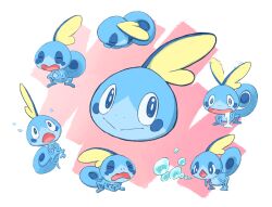  >_< blue_eyes breath_weapon bright_pupils bubble bubble_(pokemon) drooling highres kico_(iskico) looking_at_viewer nostrils open_mouth pokemon pokemon_(creature) smile sobble white_background white_pupils 