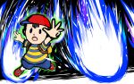 1boy backpack bag blue_fire earthbound earthbound_(series) fire highres meteor_shower mother_(game) mother_2 ness_(mother_2) nintendo non-web_source solo tagme