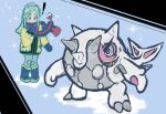  absurdres cetitan floating_scarf grusha_(pokemon) highres non-web_source pokemon pokemon_(game) pokemon_sv scarf snowing two-tone_scarf 