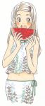  1girl blush honey_and_clover navel sleeveless solo tagme umino_chica watermelon yamada_ayumi 