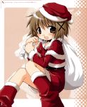  aoki_ume capelet christmas hidamari_sketch highres official_art santa_costume scan yuno 