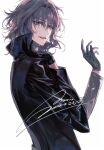  0615600312 1boy absurdres bishounen black_gloves gloves highres k_(anime) long_hair male_focus mishakuji_yukari purple_hair red_eyes smile solo 