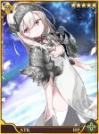  &gt;:( 1girl armor armored_dress athena_(otogi:spirit_agents) blonde_hair closed_mouth dress galaxy kiya_machi long_hair looking_at_viewer lowres official_art otogi:spirit_agents red_eyes second-party_source sky solo star_(sky) starry_sky thigh-highs v-shaped_eyebrows 