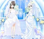 bridal_veil church flower girls_und_panzer mika_(girls_und_panzer) youko_(girls_und_panzer)