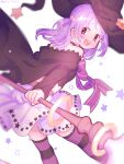  bangs bow cape hat magia_record:_mahou_shoujo_madoka_magica_gaiden magical_girl mahou_shoujo_madoka_magica misono_karin paru_rari purple_hair scythe skirt smile soul_gem star_(symbol) 