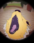  animal_focus artist_name boke-chan commentary day english_commentary fisheye jolteon no_humans open_mouth outdoors pokemon pokemon_(creature) realistic sharp_teeth signature sketch solo teeth tongue twitter_username 