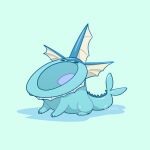  animal_focus artist_name black_eyes blue_background blue_theme boke-chan commentary english_commentary full_body looking_up no_humans open_mouth pokemon pokemon_(creature) shiny shiny_skin signature simple_background sitting solo toilet twitter_username vaporeon 