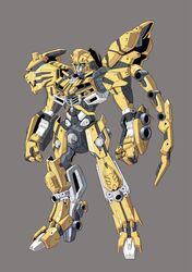  autobot blue_eyes bumblebee_(transformers) clenched_hands grey_background horns kuramochi_kyouryuu looking_ahead mecha robot science_fiction solo transformers 