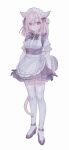  &gt;:( 1girl :t absurdres animal_ears apron avatar_(ff14) breasts cat_ears cat_girl cat_tail final_fantasy final_fantasy_xiv frilled_skirt frills funa_(sakana) highres light_brown_hair maid maid_headdress medium_breasts medium_hair miqo&#039;te puffy_short_sleeves puffy_sleeves saucer short_sleeves sketch skirt standing tail thigh-highs v-shaped_eyebrows violet_eyes white_thighhighs 