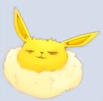  :3 animal_focus bags_under_eyes blue_background boke-chan closed_eyes commentary_request eevee fur_collar glowing lowres no_humans open_mouth pokemon pokemon_(creature) simple_background sketch smile solo wrinkled_frown_(detective_pikachu) 
