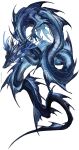  absurdres artist_name blank_eyes blue_outline blue_sclera claws colored_sclera dragon eastern_dragon fins from_side full_body highres horns nightcrow no_humans original outline scales simple_background solo white_background 