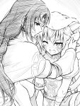 blush cat_girl drying embarrassed facepaint fang fire_emblem fire_emblem:_radiant_dawn greyscale lethe lethe_(fire_emblem) long_hair monochrome sketch smile soren soren_(fire_emblem) tail ten_(tenchan_man) wet