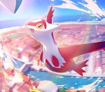  :d cityscape commentary_request day happy highres latias latios no_humans open_mouth outdoors pokemon pokemon_(anime) pokemon_(classic_anime) pokemon_(creature) pokemon_heroes:_latios_&amp;_latias shiroraba signature smile tongue yellow_eyes 
