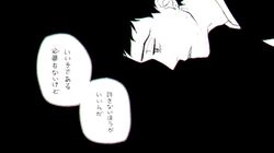  1boy black_background boku_no_hero_academia commentary_request dark_background facial_hair frown looking_down male_focus oru_2ji overhaul_(boku_no_hero_academia) solo speech_bubble stubble translation_request 