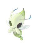  celebi closed_eyes commentary_request facing_viewer full_body hands_up highres ia_(ilwmael9) no_humans open_mouth pokemon pokemon_(creature) simple_background smile solo white_background wings 