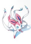  blue_eyes closed_mouth commentary_request eyelashes full_body highres ia_(ilwmael9) looking_at_viewer no_humans pokemon pokemon_(creature) solo standing sylveon white_background 
