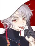  absurdres grey_hair hat highres male_focus mimanchi42688 mischief_witch red_eyes short_hair sky:_children_of_the_light white_hair witch_hat 