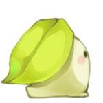  ._. animal_focus black_eyes blush blush_stickers chibi chikorita commentary english_commentary from_behind full_body green_theme leaf lowres no_humans pokemon pokemon_(creature) puddingx2 simple_background sitting sketch solo white_background 