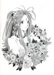  ah_my_goddess belldandy fixme fujishima_kousuke monochrome solo 