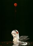  eyepatch flower gothic gothic_lolita hairband long_hair misaki_kurehito petals red_eyes rose water white_hair wings 