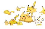  :&lt; :3 :d black_eyes closed_mouth commentary detective_pikachu detective_pikachu_(character) detective_pikachu_(movie) gotcha! grey_headwear hat hatted_pokemon jitome looking_at_viewer multiple_views no_humans open_mouth peeking_out pikachu pixel_art pokemon pokemon_(creature) pokemon_(game) pokemon_adventures pokemon_rgby pokemon_rgby_(style) smile solid_circle_eyes ssalbulre standing toes tongue wrinkled_frown_(detective_pikachu) 