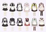  6+girls apron black_bow black_dress black_pantyhose black_sailor_collar black_vest bow brown_dress brown_shirt center_frills checkered_background collared_dress collared_shirt cropped_legs dress dress_shirt frilled_apron frilled_skirt frills green_dress green_kimono highres japanese_clothes juliet_sleeves kimono layered_sleeves long_sleeves maid maid_apron multiple_girls original pantyhose pink_dress puffy_short_sleeves puffy_sleeves purple_background red_bow red_skirt sailor_collar sakura_oriko shirt short_over_long_sleeves short_sleeves skirt vest wa_maid white_apron white_pantyhose white_shirt 