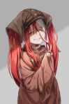  1girl bangs hair_between_eyes highres long_hair long_sleeves made_in_abyss multicolored_hair rags redhead smile solo two-tone_hair veko white_hair 