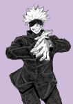 Safebooru - 1boy absurdres bangs black jacket blindfold blindfold