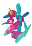  01coil black_eyes bright_pupils commentary_request evolutionary_line from_side highres no_humans pokemon pokemon_(creature) porygon porygon-z porygon2 signature simple_background white_background white_pupils yellow_eyes 