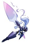  absurdres blade ceruledge commentary_request eye_trail full_body highres legs_apart light_trail no_humans pokemon pokemon_(creature) simple_background solo timide violet_eyes white_background 