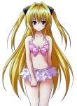  bikini blonde_hair breasts cleavage extraction fixme golden_darkness highres konjiki_no_yami long_hair navel red_eyes scanning_artifacts swimsuit swimsuit to_love-ru twintails very_long_hair 