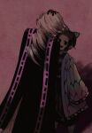  1boy 1girl bangs black_eyes black_hair blonde_hair butterfly_hair_ornament commentary_request douma_(kimetsu_no_yaiba) empty_eyes hair_ornament height_difference highres japanese_clothes kimetsu_no_yaiba kochou_shinobu long_hair long_sleeves open_mouth parted_bangs roize sleeves_past_fingers sleeves_past_wrists smile 