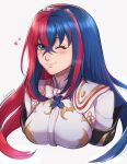  1girl absurdres alear_(fire_emblem) alear_(fire_emblem)_(female) armor bangs blue_eyes blue_hair blush breasts crossed_bangs cute evomanaphy fire_emblem fire_emblem_engage fire_emblem_heroes hair_ornament hairband highres intelligent_systems jewelry long_hair looking_at_viewer medium_breasts multicolored_hair nintendo one_eye_closed redhead smile solo tiara two-tone_hair very_long_hair 