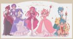 7girls blue_dress blue_hair blueberry_cookie bumbleberry_cookie cookie_run cookie_run_kingdom cranberry_cookie female_only green_hair jungleberry_cookie looking mutliple_girls pink_hair princess_cookie purple_hair raspberry_cookie red_dress redhead tagme tiger_lily_cookie